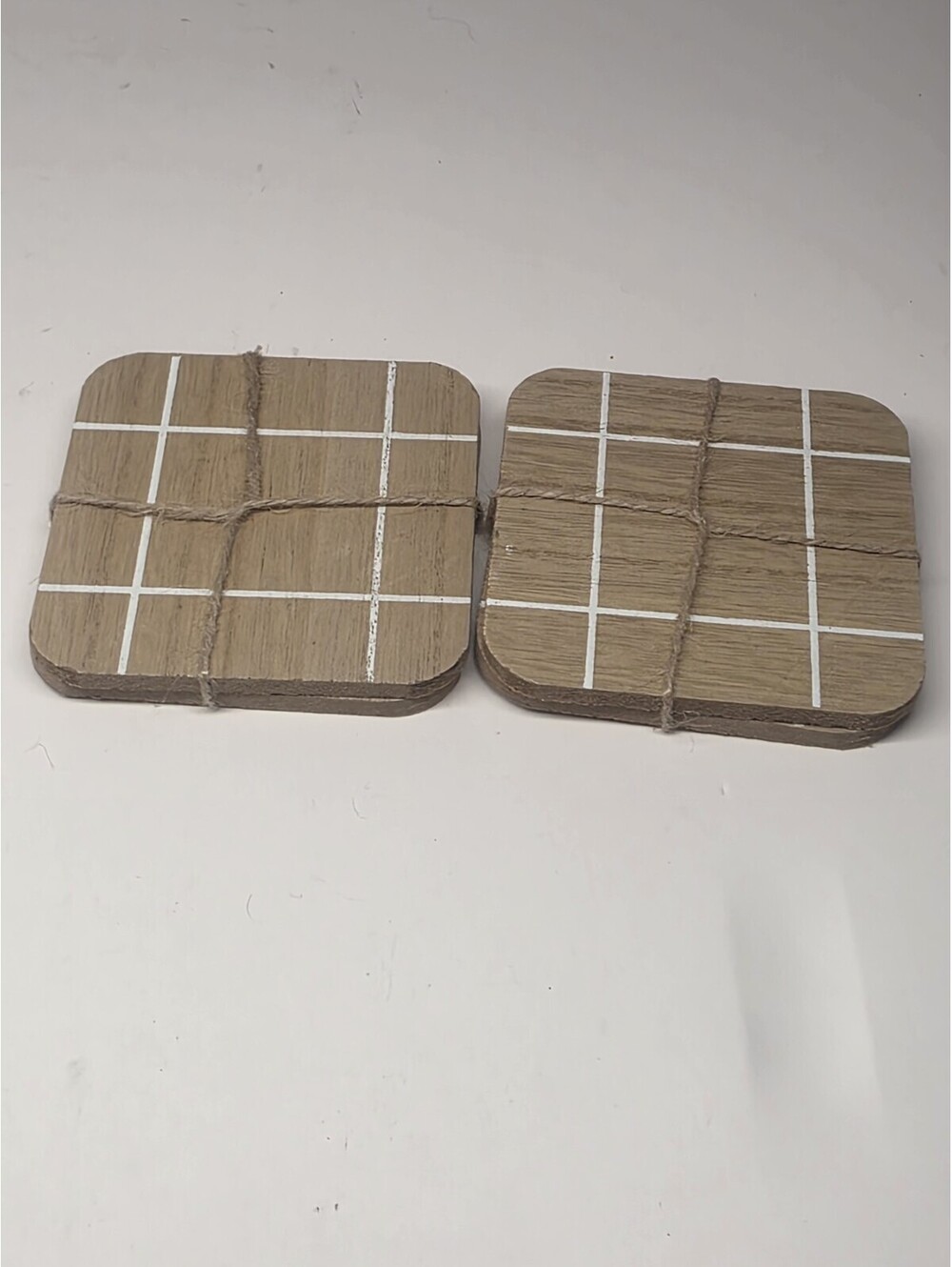 Rustic Wooden Coasters Set of 4 Square Drink Coasters